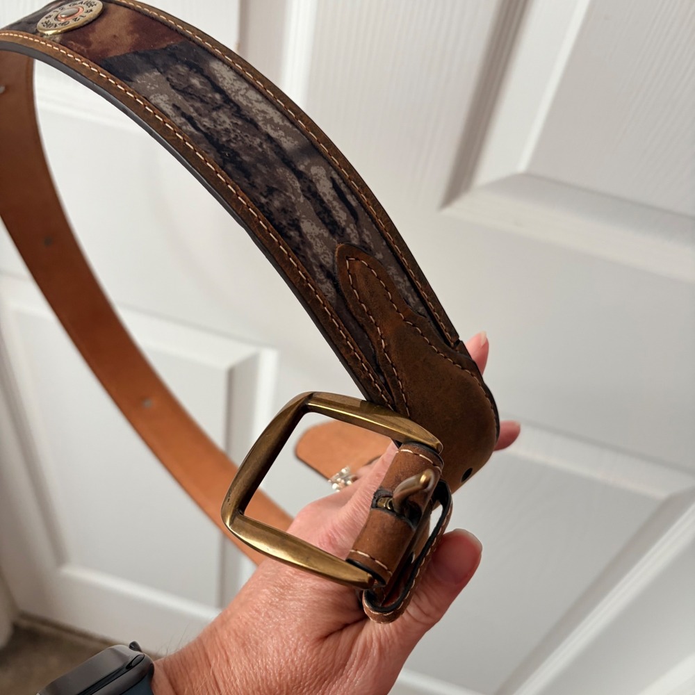 Nocona Belt Co Mens 44 Brown Leather Camo  Belt N24998222 - Picture 10 of 10